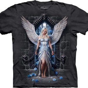 The Mountain Fairy Imprisoned Angel Wings Roses Moon Skulls Chains T-Shirt S-2X